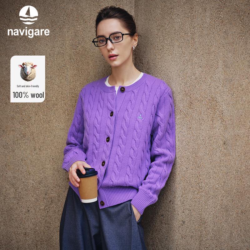 

Navigare Women s Cable Knit Merino Wool Cardigan