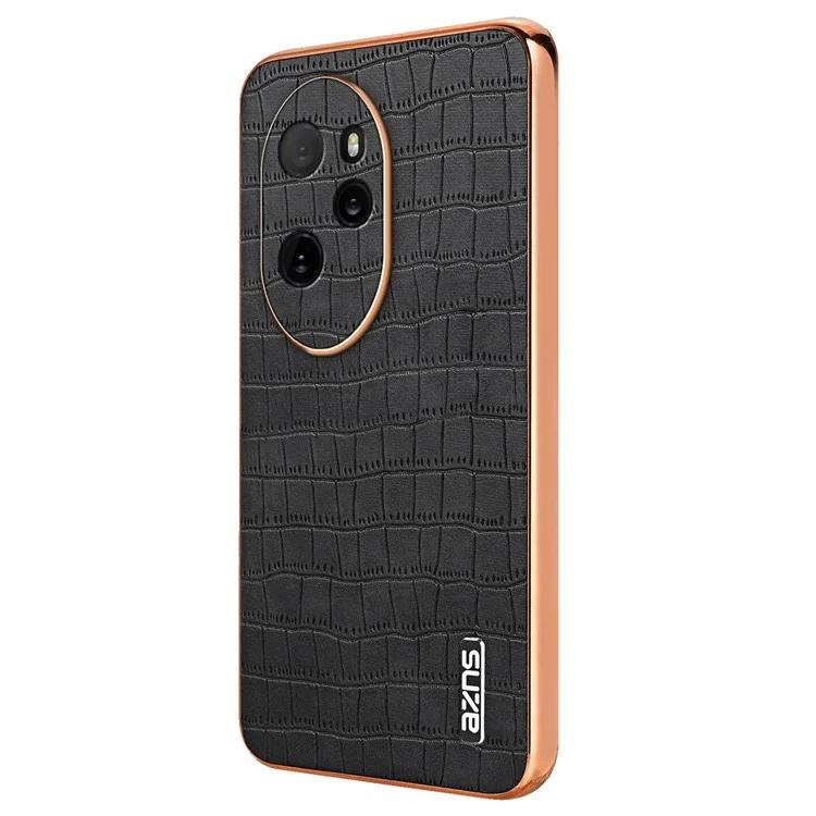 

AZNS For Honor 100 Pro 5G Case Crocodile Texture Leather Covered TPU Phone Cases
