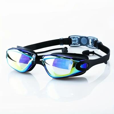 Swimming Goggles Adults Swim Glasses with Earplug Men Women Anti-fog Waterproof Swim Eyewear Pool Diving Training Race Glasses
