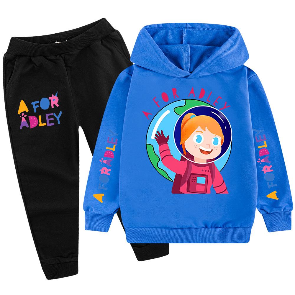 Warmer Trainingsanzug für Kinder, Set mit Kapuzenpullover mit langen Ärmeln und Hose, lässiges Sportoutfit für Jungen und Mädchen