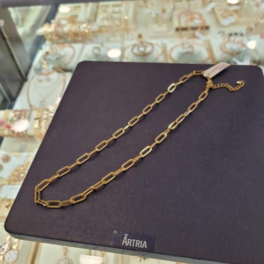 Atria Clip Chain N Yellow Gold Surgical Necklace EWSSNSC0026GDF