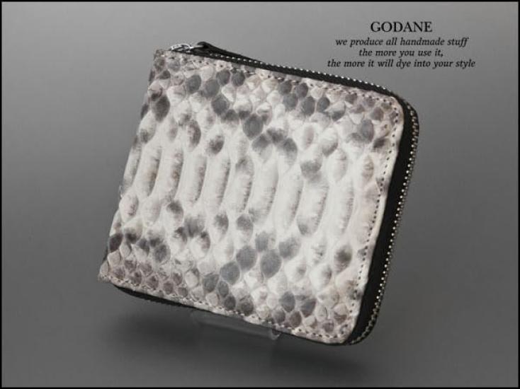 Godin Round Folding Wallet sppw8002cp.Nat (Natural) Diamond Python Short Wallet