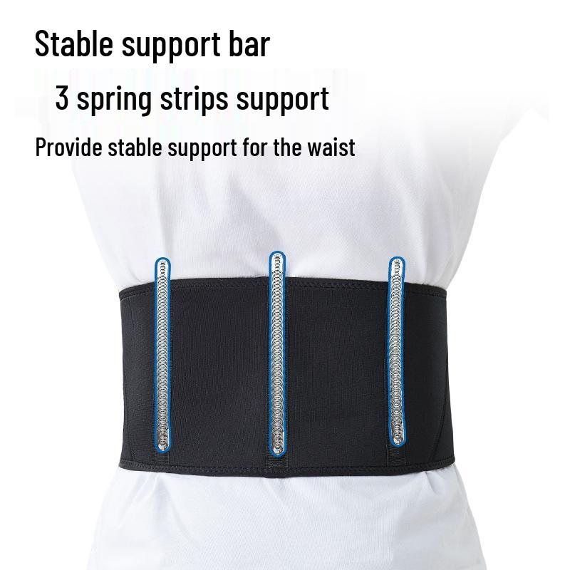 Unisex Three-Spring Lumbar Support: Breathable Weightlifting Waist Trainer for Fitness