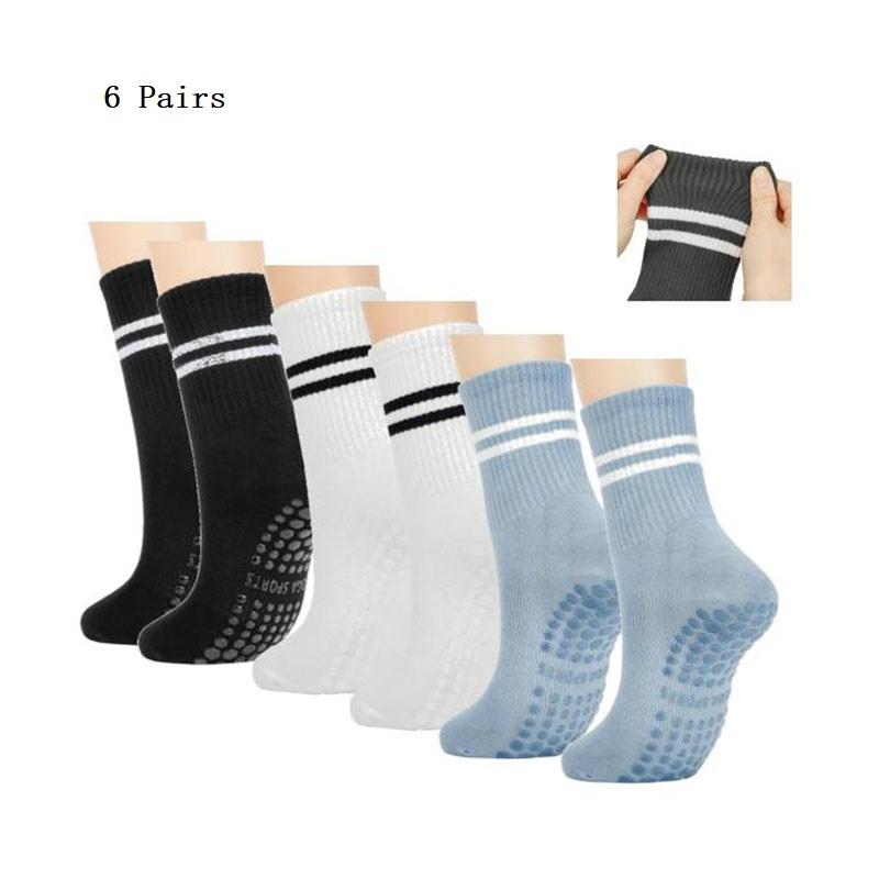 Pilates Socks With Grips For Women Yoga Socks Barre Socks Non Slip Socks Of 1/2/3/6Pairs
