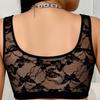 Plus Size Wireless Front Closure Bra for Women Floral Lace Adjustable Breathable Cutout Back Comfort Tank Intimates
