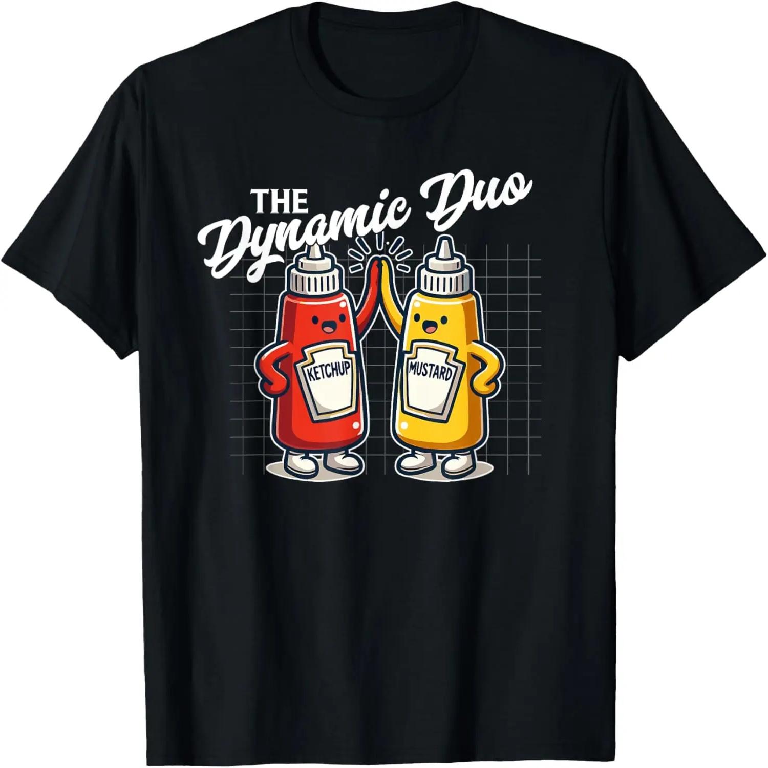 Ketchup Mustard Dynamic Duo Best Friends Funny Condiment T-Shirt S чёрный