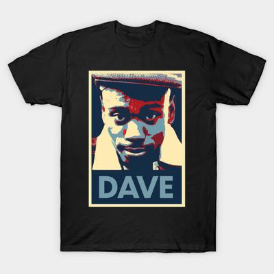 Men Black Print T-shirt Dave Chappelle Retro Style No-Cut Transfer Paper Print Cotton Tshirt