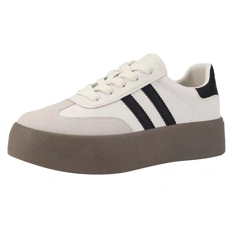 Little White Shoes Women's Platform 2025 Spring and Autumn New Forrest Gump Training Shoes Versatile Casual Board Shoes Muffin Lace-up Single Shoes