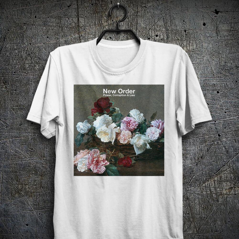 New Order Band T-shirt Bernard Sumner Stephen Morris Power Corruption Lies L