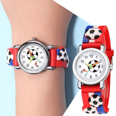 3D Relief Trend Fashion Sports Children's Football Pattern Quartz Watch Gift
