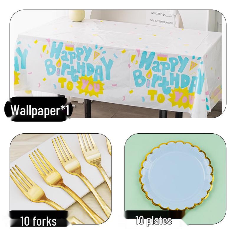 Disposable Party Supplies Set: Paper Plates and Cups for Birthdays and Weddings