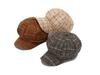 Béret en laine à carreaux pour femmes de style coréen - Casquette polyvalente à huit panneaux pour l'automne et l'hiver