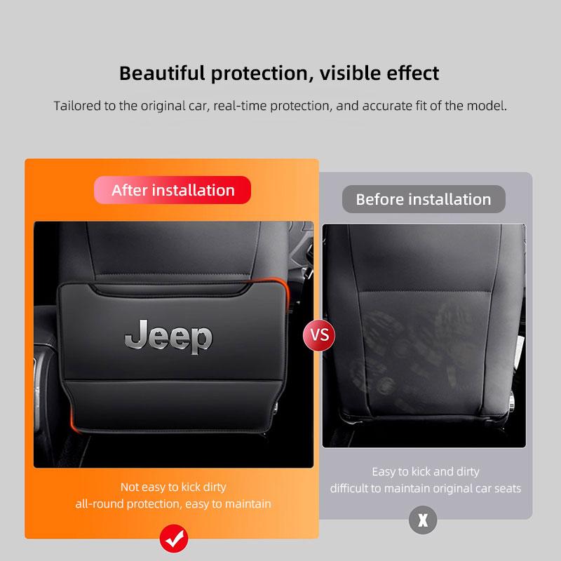 2Pcs Car Seat Anti Kick Pad Protective Cover Auto Accessories For Jeep Grand Cherokee Wrangler JK Gladiator Compass Renegade