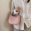Korean Women's Bucket Bag Solid Color Vegetable Basket Shopping Handbags Simple Commuting Storage PU Crossbody Bags