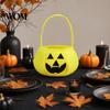 Portable Candy Storage Bag Halloween Pumpkin for Kids, Reusable Non-Woven Trick or Treat Bucket, Bucket Face Snack Holder Basket with Handle