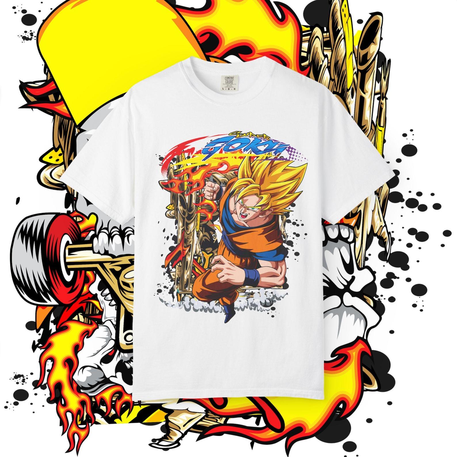 Super Saiyan Anime Fighter T-shirt | Manga Dragon Warrior Tee M