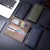 Bifold Slim Long Wallet for Men RFID-Blocking Thin Wallets with ID Window,Multi-Card Slots & Zipper Cash Pocket,Business Purse