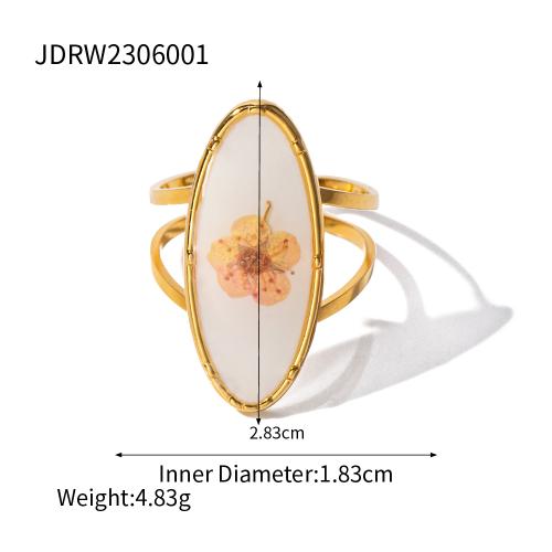 Youthway Edelstahl Blume Verstellbare Öffnungsringe Gold PVD Beschichtet Wasserdichter Fingerschmuck für Frauen Hochzeitsgeschenk