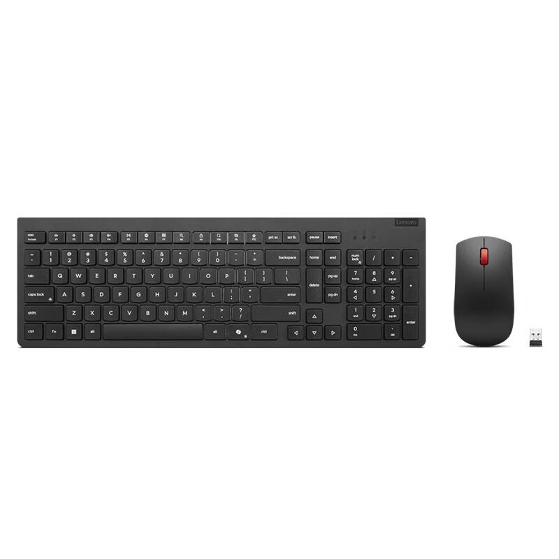 Lenovo 2nd Gen Thin Black Wireless Keyboard Mouse Set