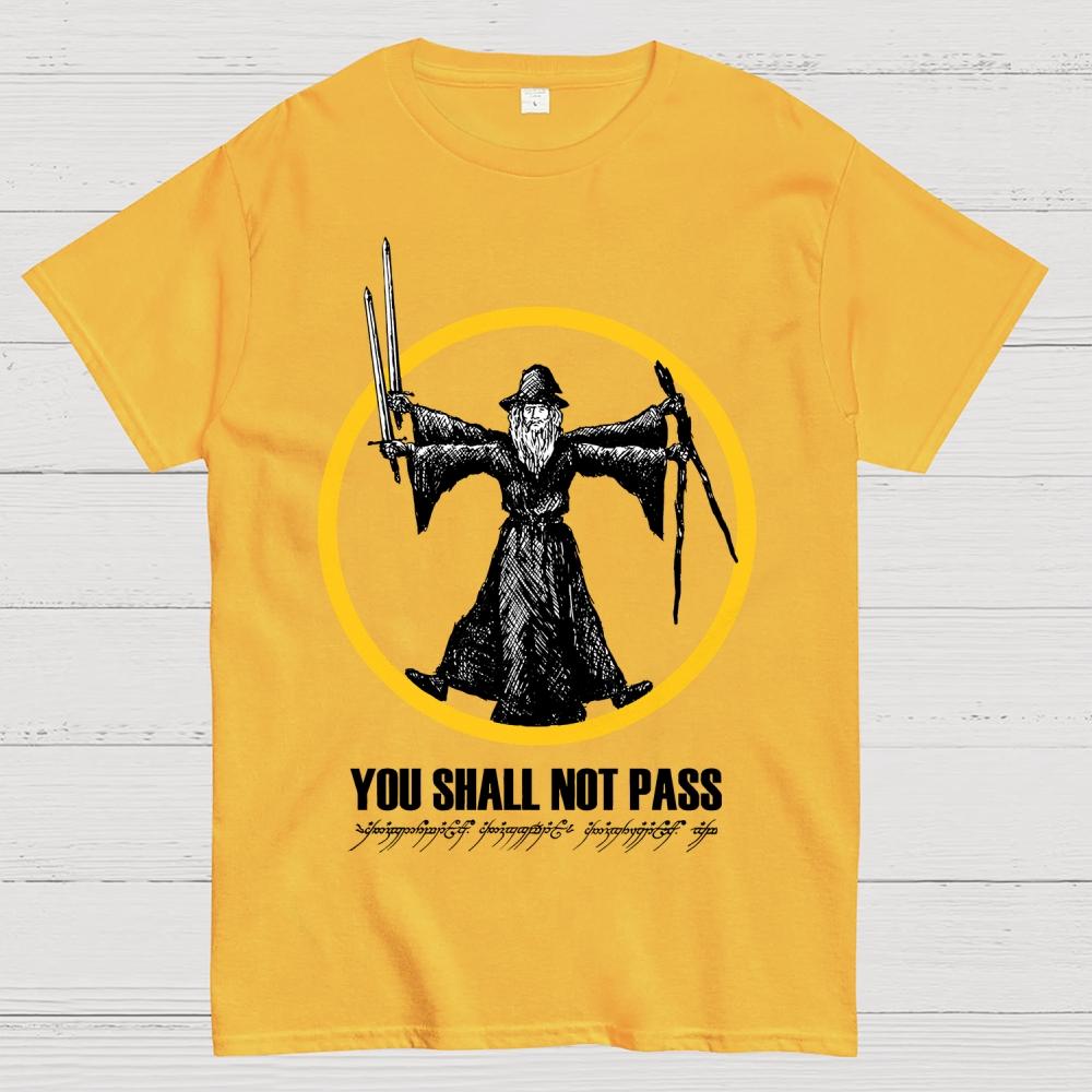 Vitruvian Gandalf- You Shall Not Pass Geek Cotton T-Shirt