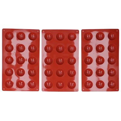 3Pcs Cake Mold 15 Hole Hemispherical Silicone Chocolate Mold Food Grade Dessert Bakeware