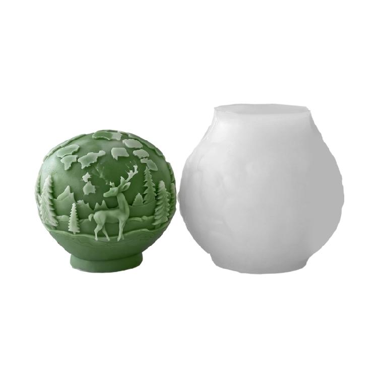 Festives Silicone Craft Christmasl Ball Mold Multipurpose Holiday Decorations And DIY Candle Soap Making Supplies
