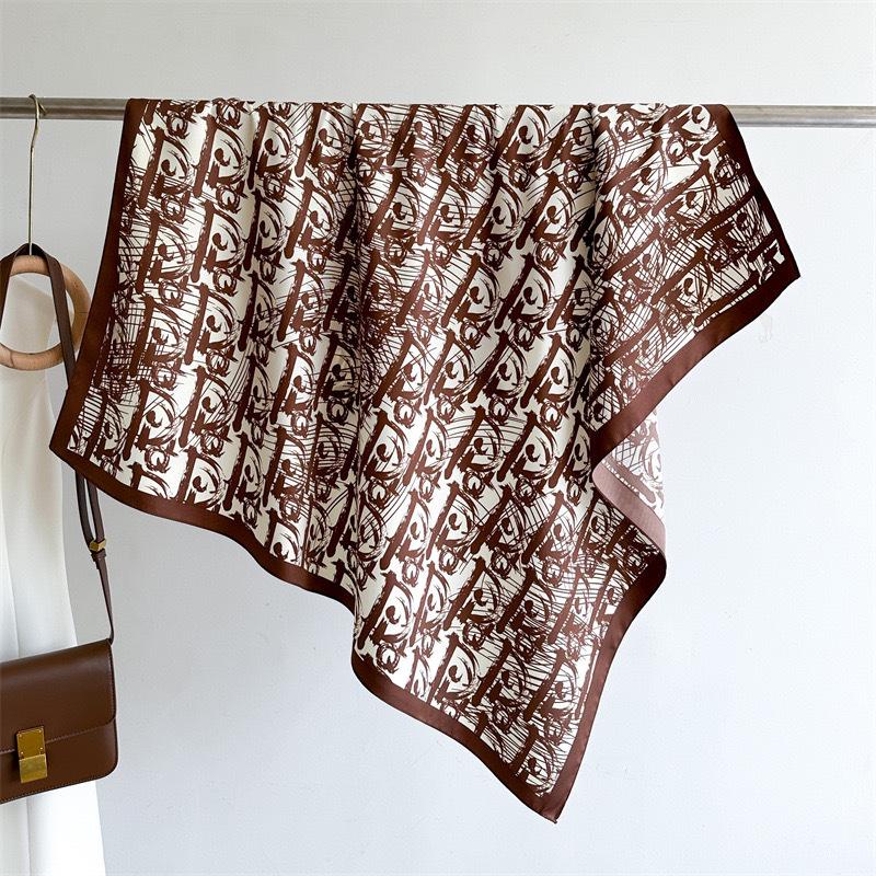 High-End Retro Korean-Style Silk Square Scarf: Versatile Fashion Accessory for Women