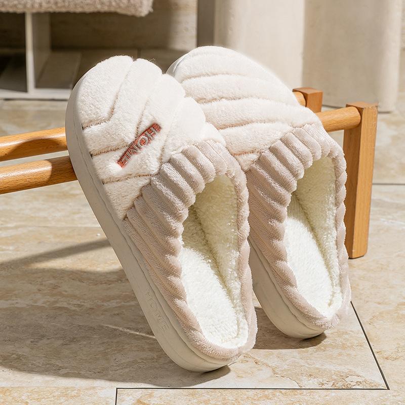 Autumn and Winter New Cotton Slippers Home Couple Indoor Thick-soled Warm Plush Shoes