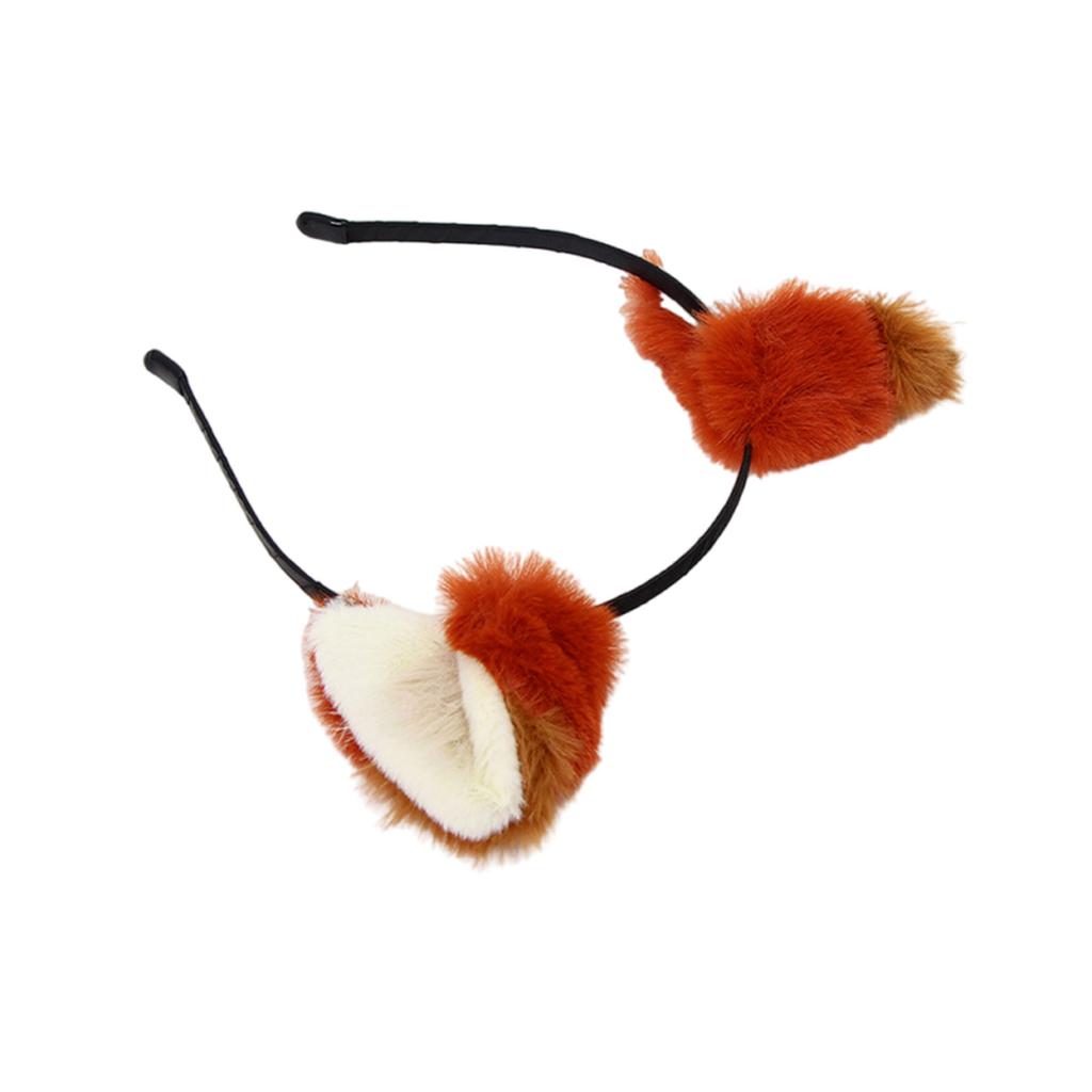 Furry Fox Ear Cosplay Hairhoop Anime Character Costume Halloween Headwear Women Roleplay Game Hairhoop Party Accessory