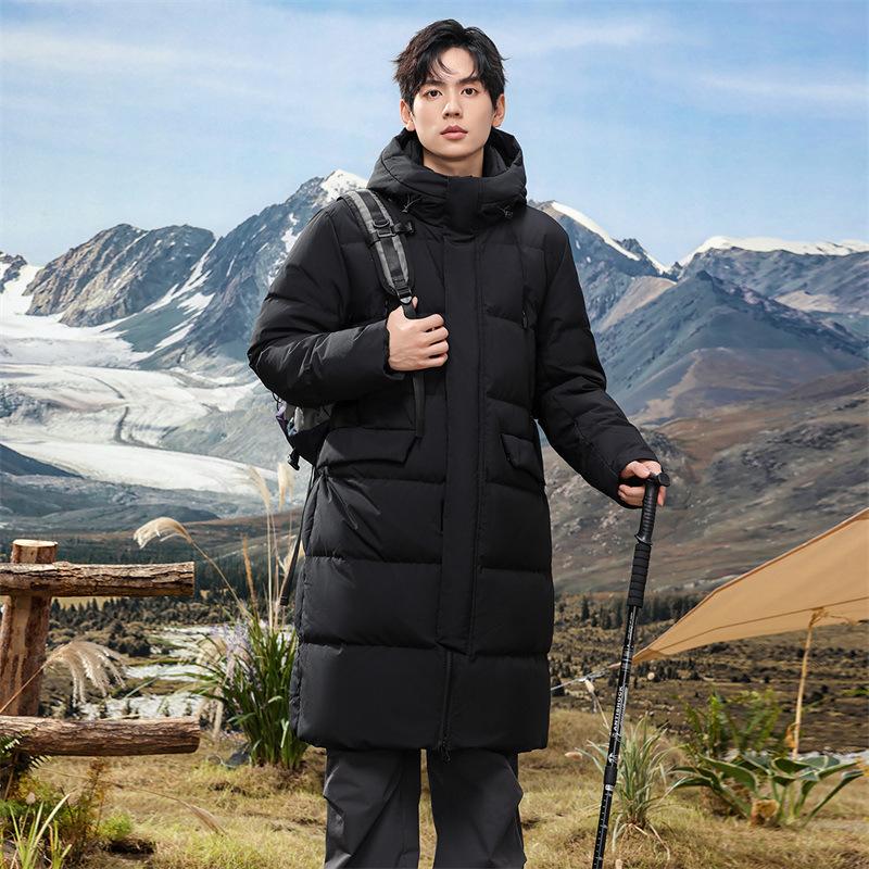 Winter Hooded Down Jacket Men's Thickened Knee-length Youth Arctic Down Jacket Outdoor Down Jacket