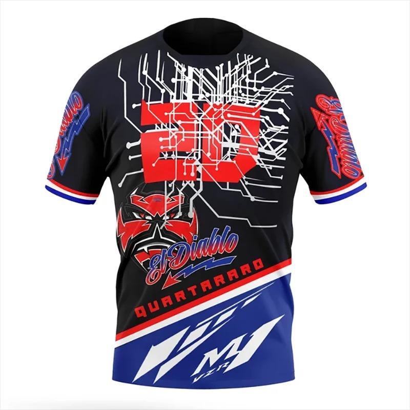 Fabio Quartararo 20 Fahrer Herren T-Shirt Sommer Kurzarm T-Shirt Top Neue Mode Sport Herrenbekleidung XXL
