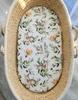 Baumwollbettlaken für Moseskorb Boho Gondel Kinderwagen 75x35 cm - Waldgrün