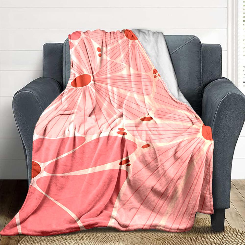 1pc Floral Pattern Lightweight Flannel Blanket, Comfortable and Warm Blanket, for Office and Camping Sofa Bed, Livingroom179