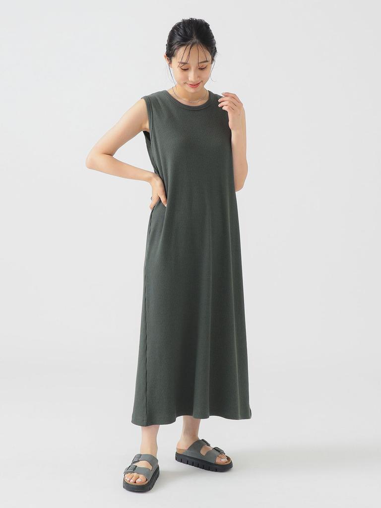 B:MING LIFE STORE by BEAMS Dress Set: Cardigan and Dress Set, Women's, Olive, One Size