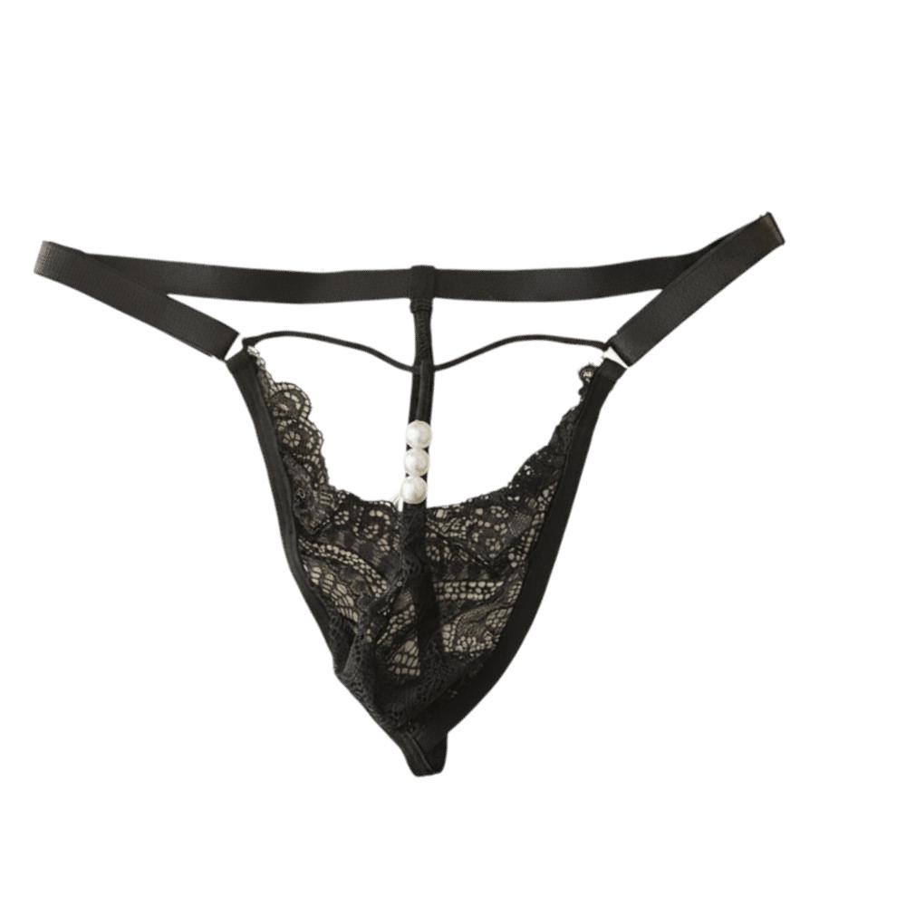 Low Waist Lace Triangle Panties Mesh Transparent Lace Thong Date Night T-back Briefs Anniversary