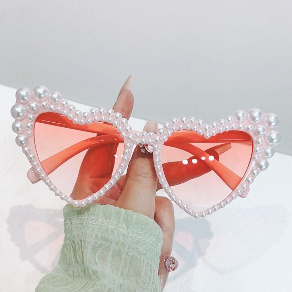 Heart-shaped Design Cat Eye Eyewear UV400 Protection Beach Party Sun Glasses  Women