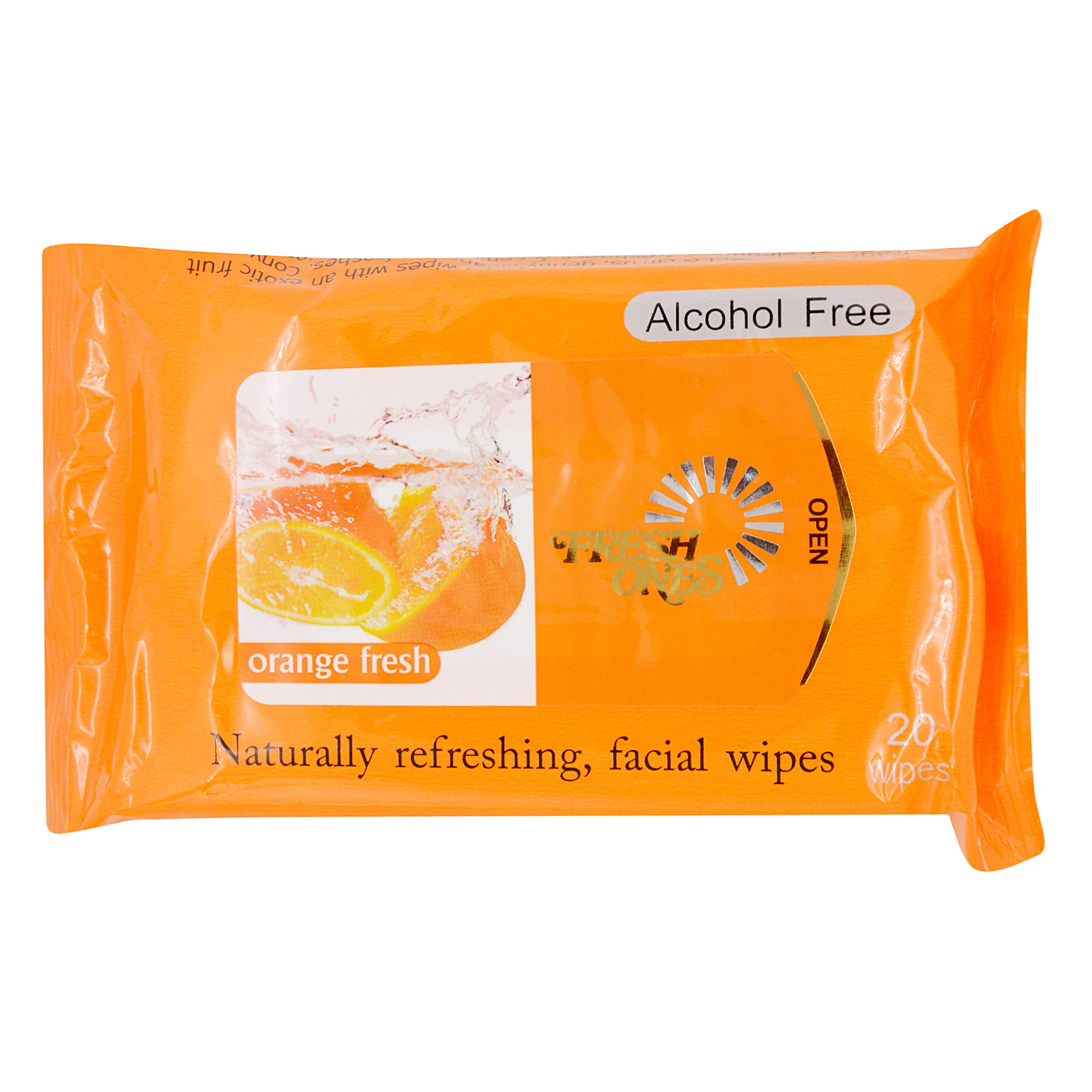 Freshones Naturally Refreshing Facial Wipes Orange Fresh, 20 nos Pouch