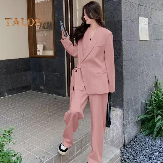 Costum pentru femei Jachetă cu revere cu mânecă lungă, cu nasturi laterali, cu șireturi, jachetă, culoare solidă, cu buzunare, îmbrăcăminte de afaceri