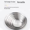 FATTBAO Korean Style Stainless Steel Round Serving Plates (5-Pack)