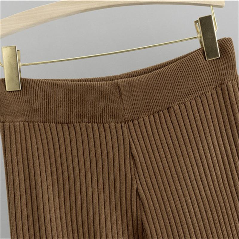 Dámský jarní a podzimní ležérní oblek Dlouhý svetr sako Kalhoty se širokými nohavicemi Pletená dvoudílná sada