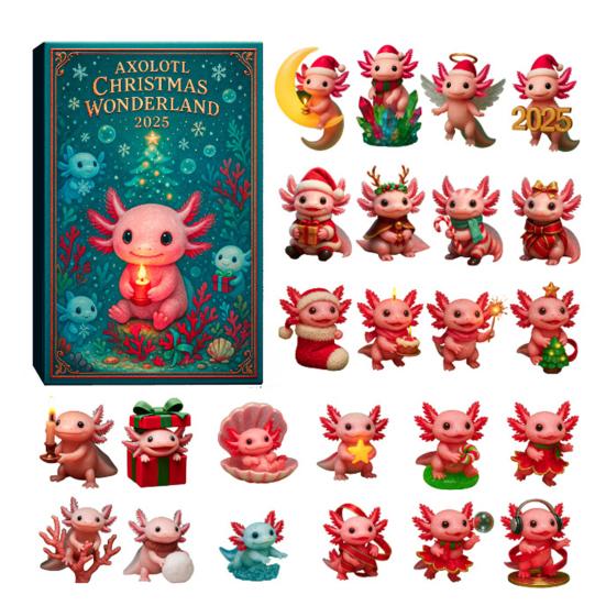 Christmas Salamander Advent Calendar Acrylic Hanging Salamander Decoration 24 Days Xmas Countdown Calendar Home Office Desktop Ornament