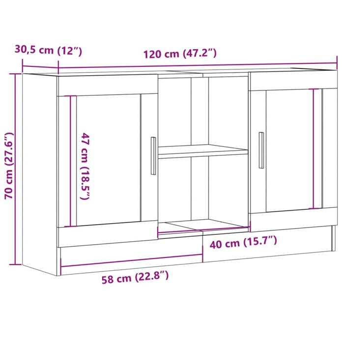 VidaXL Buffet vieux bois 120x30,5x70 cm bois d'ingénierie 856164
