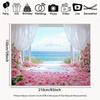2D Flat Print Seaside Rose Backdrop for Studio Photoshoot & Live Stream