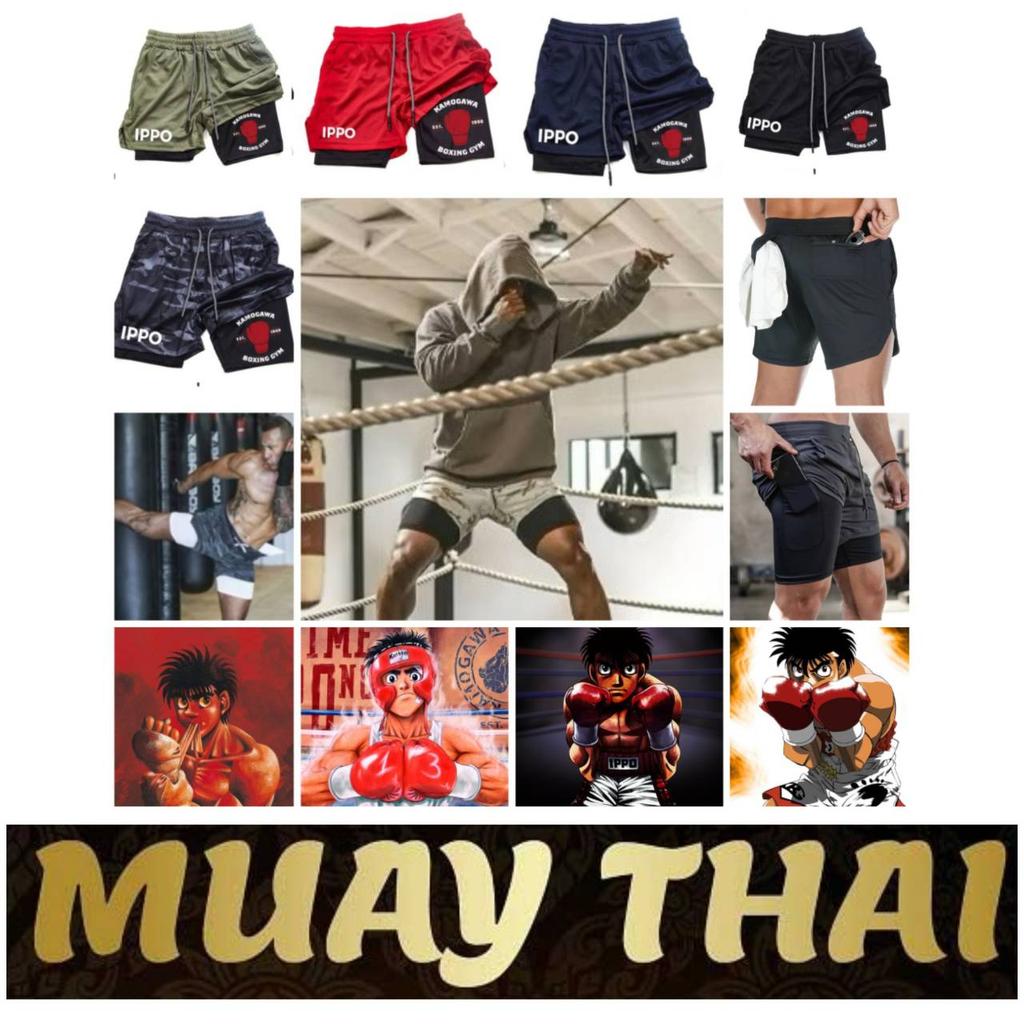Anime IPPO Muay Thai Kick Boxing UFC MMA Mieszane sztuki walki Szorty Anime Mężczyźni Kobiety Unisex Podwójna warstwa Szybkie suszenie Oddychające Sport Siłownia Fitness Trening