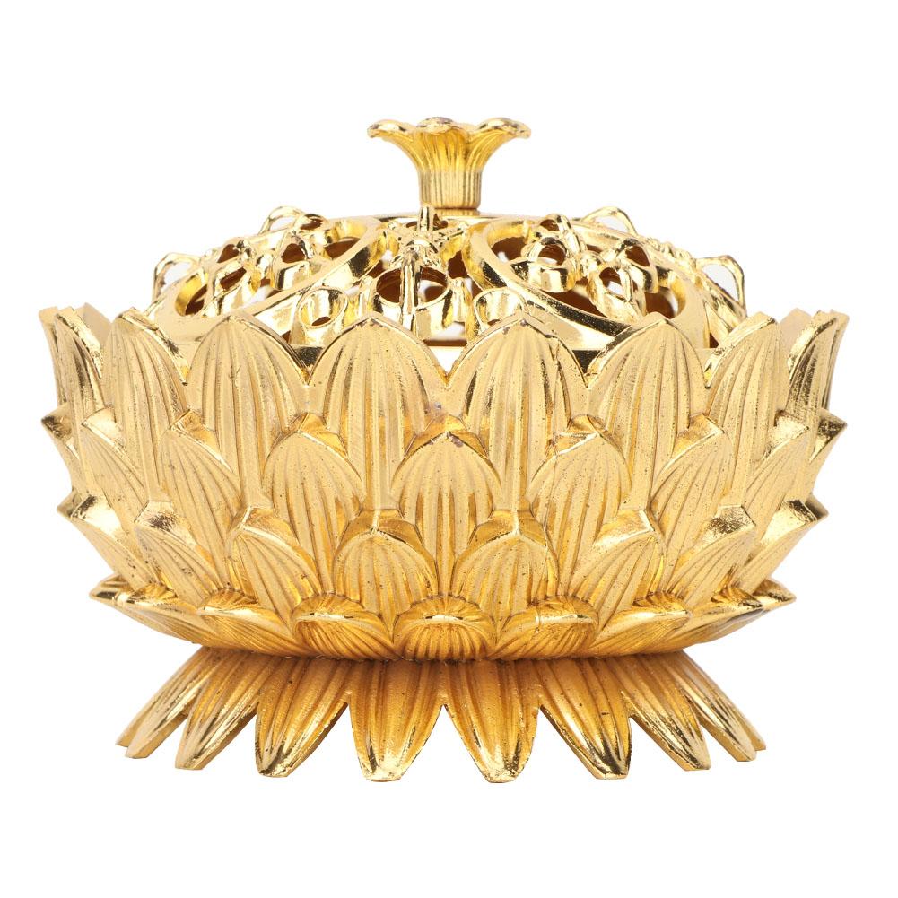 

Сплав Резьба Благовонница Благовония Горение Цветочная Основа Буддийские Принадлежности Украшение Дома(золотой)