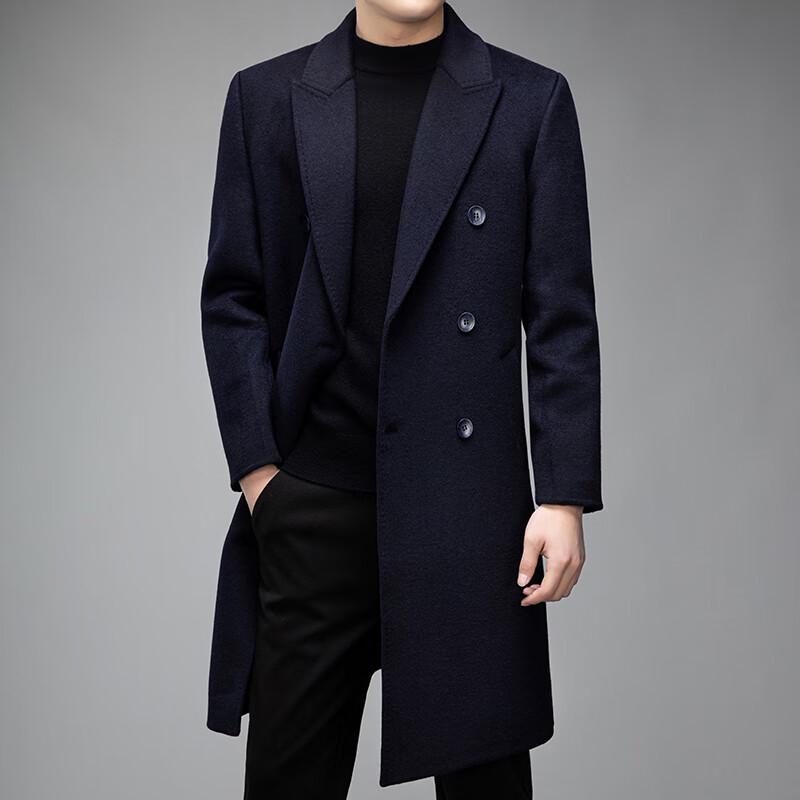 Firstview Men's Business Casual Double-faced Wool Overcoat