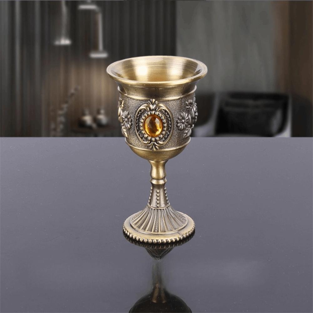 Zinc Zinc Zinc Alloy Spirits Cup Vintage Small Drinking Cup Elegant Medieval Rose Embossed Goblet  Gift