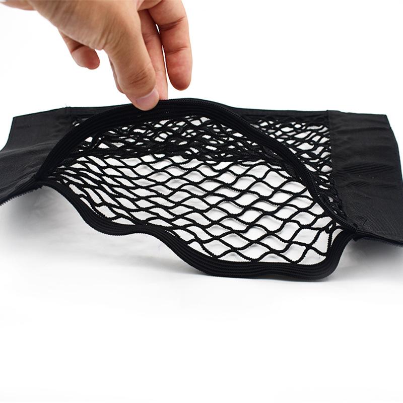 Self-Adhesive Magic Tape Car Trunk Mesh Storage Organizer Elastic Cargo Net Pocket Universal Trunk Seat Back Storage Accessories