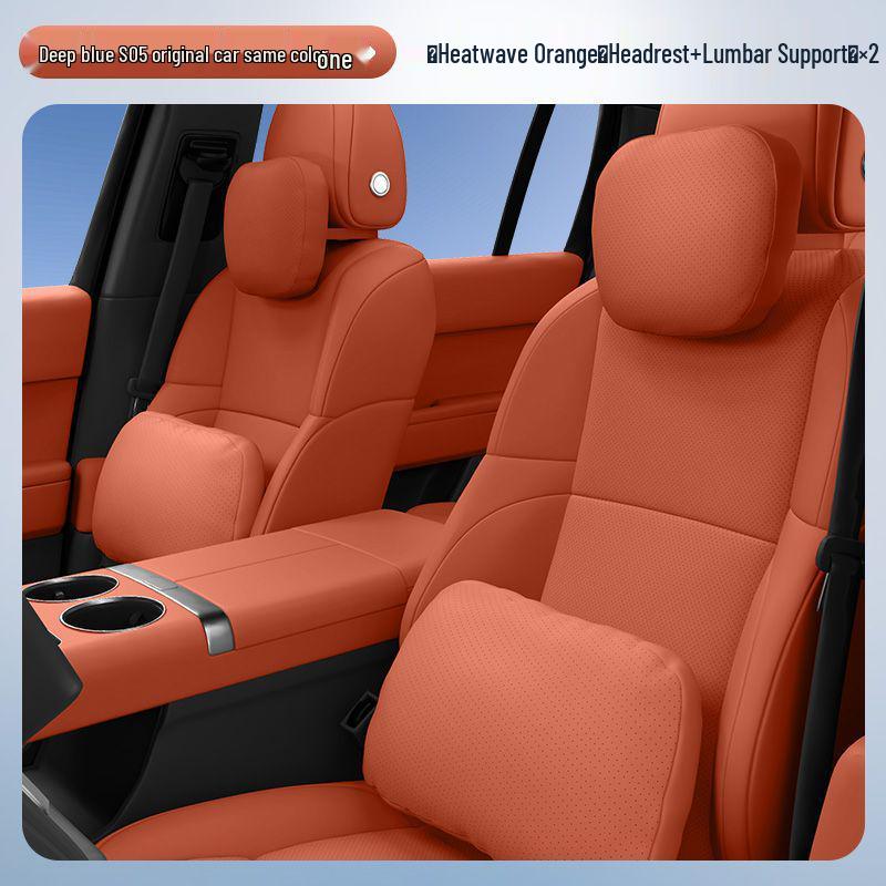 Deep Blue S05 Headrest: Lumbar & Neck Support Pillow for Car Interiors