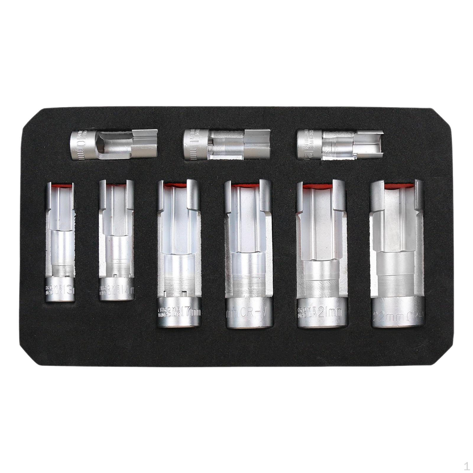 

Line Sockets Wrench Set Open Slot Auto Motive with Storage Box Hand Tools 10-22mm Equipment